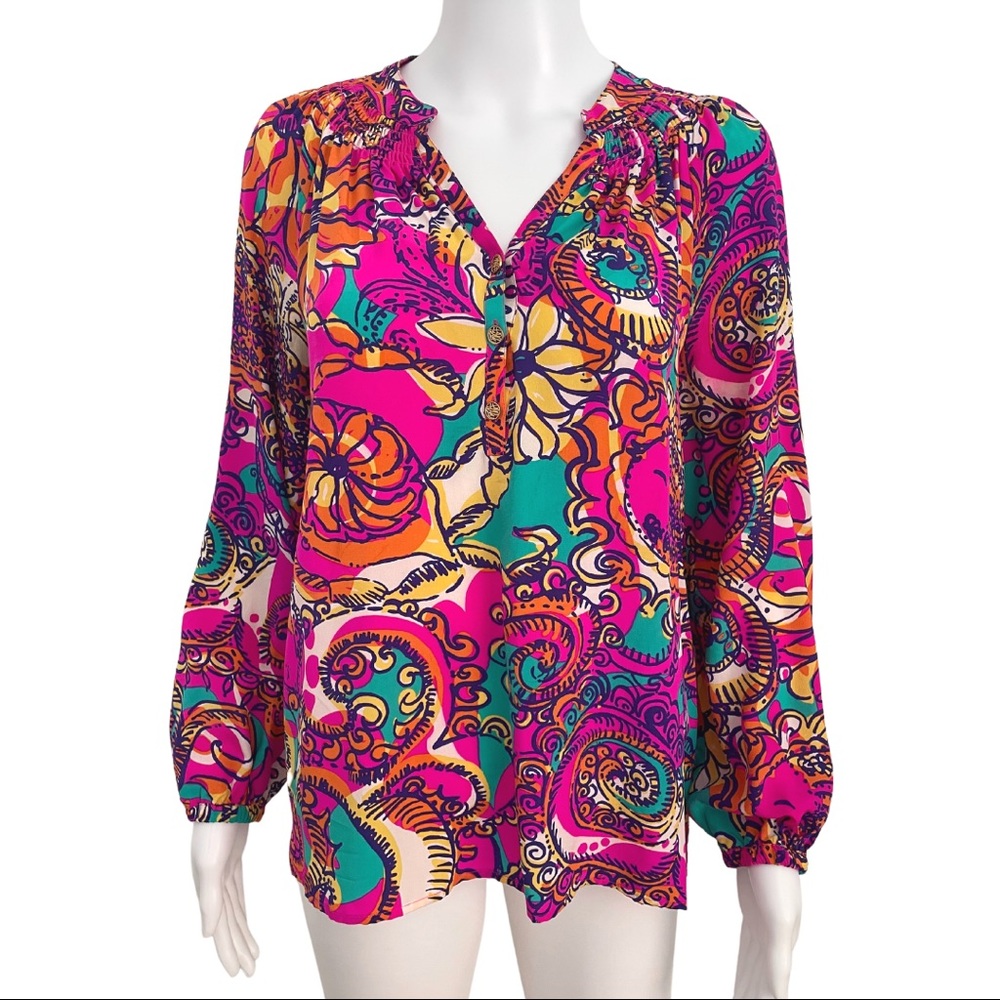 Lilly Pulitzer Elsa Top Sea and Be Seen XS